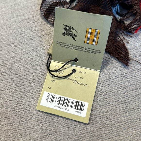 Burberry London Brown Tartan Check Print Scarf - Picture 4 of 7